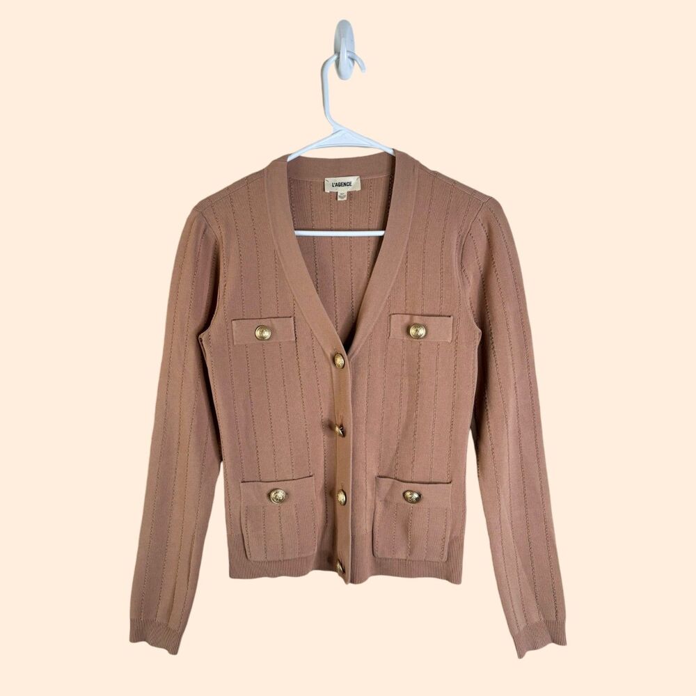 L'AGENCE Calypso Fitted Cardigan